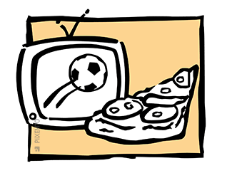 TV et pizza